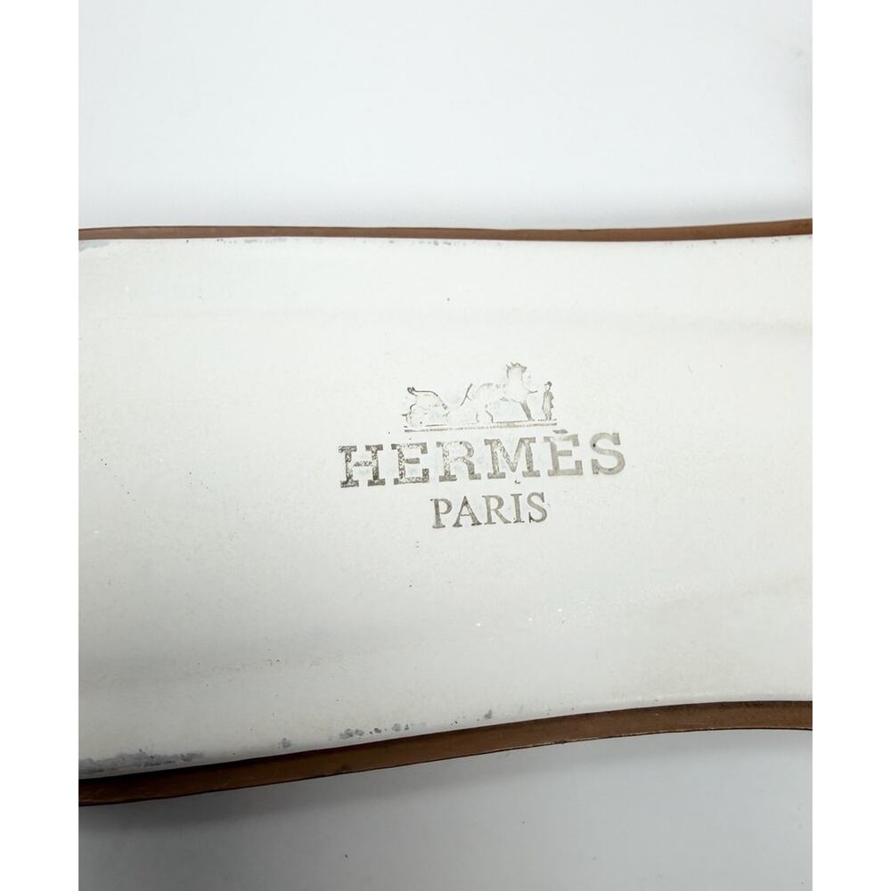 Size 6.5 - Hermes Oran White Leather Sandals - Picture 7 of 11